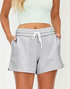 img 2 attached to 🩳 AUTOMET Women's Casual Summer Drawstring Sweat Shorts - Comfy Elastic High Waist Running & Yoga Shorts