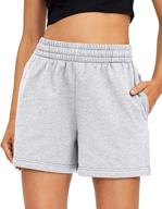 🩳 automet women's casual summer drawstring sweat shorts - comfy elastic high waist running & yoga shorts logo