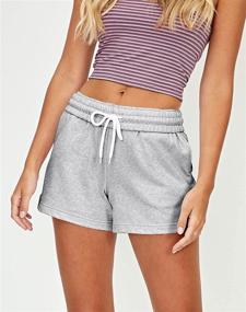 img 3 attached to 🩳 AUTOMET Women's Casual Summer Drawstring Sweat Shorts - Comfy Elastic High Waist Running & Yoga Shorts