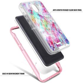 img 1 attached to E-Began Shockproof Protective Case Cover with Built-in Screen Protector for BLU Wiko Ride (W-U300), Vision 2 (U304AC)/AT&T Radiant Core (U304A)/Cricket Icon - Marble Design Fantasy