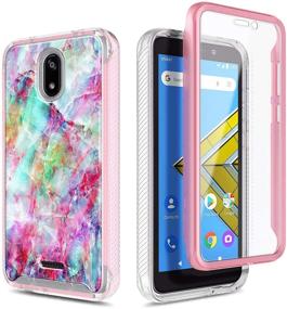 img 3 attached to E-Began Shockproof Protective Case Cover with Built-in Screen Protector for BLU Wiko Ride (W-U300), Vision 2 (U304AC)/AT&T Radiant Core (U304A)/Cricket Icon - Marble Design Fantasy