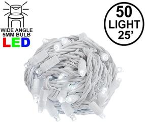 img 2 attached to 🌟 Outdoor Wedding Patio String Lights, Pure White, White Wire, 25 Feet – Novelty Lights 50 Light LED Christmas Mini Light Set