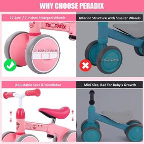 img 1 attached to 🚲 Peradix Baby Balance Bikes for 10-36 Months, Adjustable Toddler Bikes - Ideal Gifts for 1-2 Year Old Girls | Adjustable Seat & Handlebar | 1st Birthday Gift at 12 Months | Perfect Ideas for Christmas Toys & Gifts for Kids