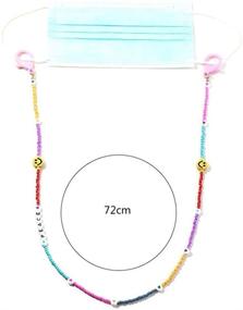 img 2 attached to 🌸 Vibrant Beaded Smile Flower Mask Holder: Transparent Chain Necklace with Smiley Face Glasses