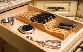 img 2 attached to 🔪 Premium Bamboo In-Drawer Knife Block by Bellemain - Efficient Knife Organizer for Kitchen