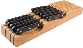 img 4 attached to 🔪 Premium Bamboo In-Drawer Knife Block by Bellemain - Efficient Knife Organizer for Kitchen