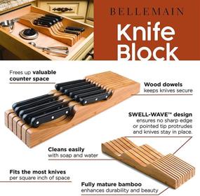 img 3 attached to 🔪 Premium Bamboo In-Drawer Knife Block by Bellemain - Efficient Knife Organizer for Kitchen