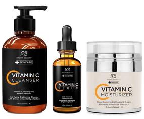 img 4 attached to 🎁 Набор средств по уходу за кожей Radha Beauty Vitamin C - Полный набор по уходу за лицом с очистителем, сывороткой и увлажнителем. Направлен на борьбу с морщинами, темными пятнами, угревой сыпью и стимуляцию утреннего и вечернего осветления. Идеальный набор в подарок