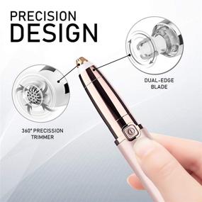 img 1 attached to 💆 Reazeal Rechargeable Eyebrow Hair Remover: Pain-Free Precision Eyebrow Trimmer and Facial Hair Removal Tool for Men and Women - Ideal for Face, Lips, and Nose