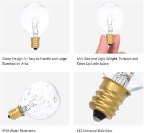 img 3 attached to Wax Warmer Bulbs (Pack of 4) - 25 Watt G50 Bulbs for Full-Size Scentsy Warmers - E12 🕯️ Incandescent Candelabra Base Clear Light Bulbs for Candle Wax Warmer - Dimmable - Warm White - 110-130 Volt Light Bulbs