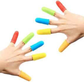 img 1 attached to 🧤 QuaLable 10-Piece Silicone Finger Protectors for Glue, Crafts, Sewing, Waxing, Resining, Honey Handling, Adhesion, Finger Cracking, and Sports Games (Colorful)