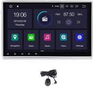 🚗 10.1 inch ips screen car stereo with android 10.0 os, dsp, 2gb ram, bluetooth, wifi, and map update - universal car multimedia navigation 1din touch screen car radio with mic logo