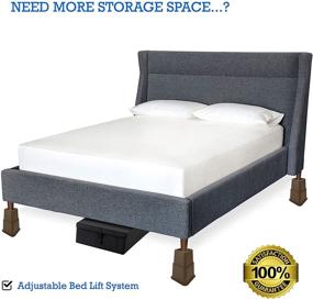 img 2 attached to 🛏️ DualSummit Premium Adjustable Bed Risers - Set of 12, Heavy Duty & Sturdy, Increase Under-Bed Storage, 3 Heights - Brown. Perfect for All Furniture!