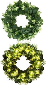 img 2 attached to NAYSAYE Artificial Green Wreaths Front