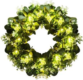 img 4 attached to NAYSAYE Artificial Green Wreaths Front
