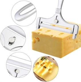 img 3 attached to 🧀 Poualss Stainless Steel Wire Cheese Slicer: Effortlessly Cut Soft and Semi-Hard Cheeses with Adjustable Thickness - A Must-Have Kitchen Cooking Tool