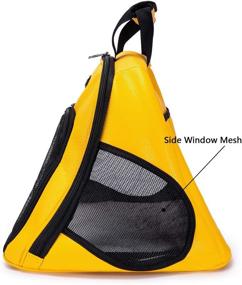 img 3 attached to 🐶 Dubulle Soft-Sided Cat and Dog Travel Carrier Bag - Yellow PU, Portable Pet Travel Carrier