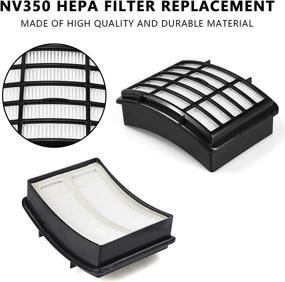 img 2 attached to 🔍 High-Quality Filters Replacement for Shark Navigator Lift-Away NV350, NV351, NV352, NV355, NV356E, NV357, NV360, NV370, NV391, UV440, UV490, UV540 - XFF350 XHF350 Direct Replacements - Includes 2 Hepa Filters + 4 Foam Vacuum Filters