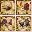 rooster sunflower coaster carson accents logo