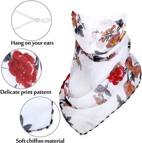 img 2 attached to 🧣 Stylish and Protective: 9-Piece Chiffon Face Cover Scarf with Ear Loops—Perfect for Women's Sun Protection, Cycling, and Outdoor Sports!