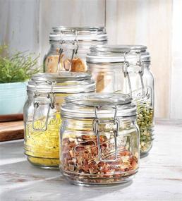 img 4 attached to 🍪 Glass Jars - Set Of 4 Kitchen Canisters by Home Essentials And Beyond - Perfect for Ingredients And Cookies - Practical & Modern Canister Set