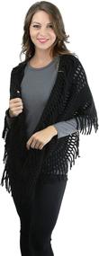 img 3 attached to ToBeInStyle Womens Pointelle Fringe Infinity Women's Accessories for Scarves & Wraps