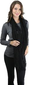 img 2 attached to ToBeInStyle Womens Pointelle Fringe Infinity Women's Accessories for Scarves & Wraps