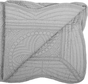 img 1 attached to Personalized Monogram Baby Quilt: Lightweight Scalloped Throw Blanket, Four Seasons - Gray by MONOBLANKS