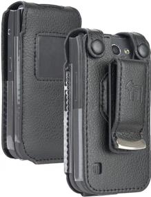 img 4 attached to 📱 Nokia 2720 V Flip Phone Case - Nakedcellphone [Black Vegan Leather] Form-Fit Cover with Built-in Screen Protection and Metal Belt Clip