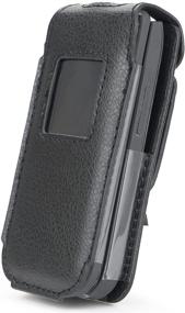 img 3 attached to 📱 Nokia 2720 V Flip Phone Case - Nakedcellphone [Black Vegan Leather] Form-Fit Cover with Built-in Screen Protection and Metal Belt Clip