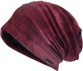 img 4 attached to 🧢 JESSE RENA Men's Striped Thin Baggy Slouch Summer Beanie Skull Cap Hat - Chic Style