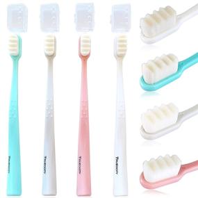 img 4 attached to 🦷 Premium Micro Nano Silk Toothbrushes - Extra Soft Bristles for Sensitive Gums, Recession, and Perio - 4 Pack, Ideal for Adults, Kids, and Teens. Small Head for Hard-to-Reach Teeth - 20,000 Bristles.