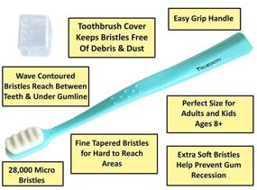 img 1 attached to 🦷 Premium Micro Nano Silk Toothbrushes - Extra Soft Bristles for Sensitive Gums, Recession, and Perio - 4 Pack, Ideal for Adults, Kids, and Teens. Small Head for Hard-to-Reach Teeth - 20,000 Bristles.