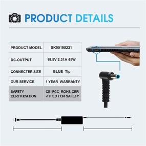 img 3 attached to 45W Laptop Charger for HP 15-CS, 15-CP, 15-DA, 15-DB, 15-DY, 15-EF: 15-ef0023dx, ef0021nr, ef0875ms, 15-cs3055wm, 15-cs3075wm, 15-cp0053cl, 15-dy2024nr, 15-dy1751ms, dy1731ms, dy0013dx, dy1036nr, dy2021nr, 15-db0083nr