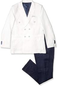 img 4 attached to 👔 Stylish and Sophisticated: Isaac Mizrahi Boys' 2-Piece Double Breasted Contrast Linen Suit