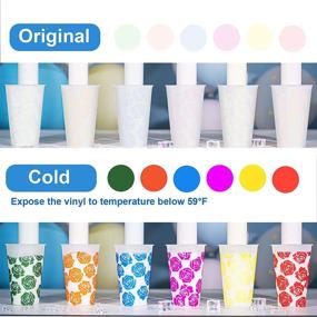 img 2 attached to 🎨 TECKWRAP Cold Sensitive Color Changing Vinyl: Translucent to Blue, Red, Purple, Orange, Yellow, Green | 12x12 Sheets (Pack of 6) - Craft Cutter Adhesive Permanent Vinyl