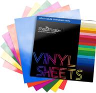 🎨 teckwrap cold sensitive color changing vinyl: translucent to blue, red, purple, orange, yellow, green | 12x12 sheets (pack of 6) - craft cutter adhesive permanent vinyl logo