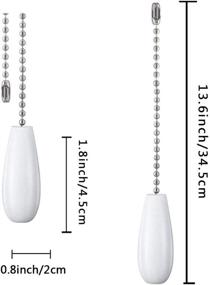 img 2 attached to 2 Pack of White Wooden Ceiling Fan Chain Pulls with Extension for Ceiling Light Fan