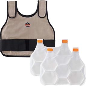 img 4 attached to 🌬️ Ergodyne Chill Its 6230 Cooling Vest: Stay Cool with Instant Relief, Flexible Design, and 2 Ice Packs in Khaki, L/XL