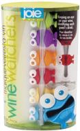 msc international joie wine watchers: 6-piece set in assorted colors - silicone wine accessories in multicolor logo