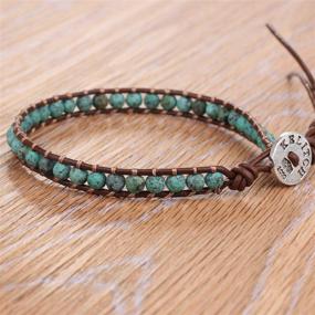 img 2 attached to Handwoven Boys' Jewelry: KELITCH Created Turquoise Bracelet, Unique Style and Quality