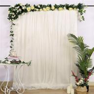 📸 ivory tulle photo booth backdrop: elegant 5ftx7ft curtains for wedding party, baby shower ceremony, and photography wall decorations logo