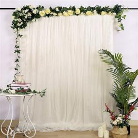 img 4 attached to 📸 Ivory Tulle Photo Booth Backdrop: Elegant 5ftx7ft Curtains for Wedding Party, Baby Shower Ceremony, and Photography Wall Decorations