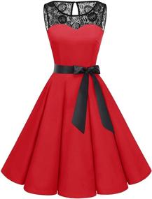 img 4 attached to 👗 Bbonlinedress Black Dot Rockabilly Cocktail Dress - Women's Clothing