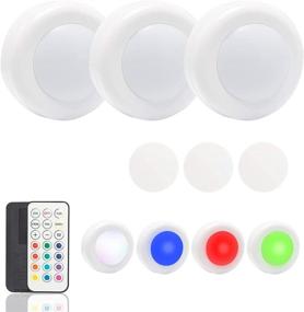 img 4 attached to 🔦 krofaue Wireless LED Puck Light: Remote Control, 13 Colors, 4 Modes - Perfect Under Cabinet Lighting for Kitchen Closet Cupboard Wardrobe (3 Pack)