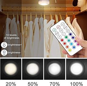 img 1 attached to 🔦 krofaue Wireless LED Puck Light: Remote Control, 13 Colors, 4 Modes - Perfect Under Cabinet Lighting for Kitchen Closet Cupboard Wardrobe (3 Pack)