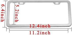 img 1 attached to 🚘 Enhance Your Car's Style with iBetter 2 PCS Thick Aluminum Alloy Polish Mirror License Plate Frames - Slim Silver & US Standard Compatible!