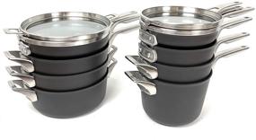 img 3 attached to Space-Saving 12-Piece Calphalon Premier Hard Anodized Cookware Set - Efficient and Convenient for Every Kitchen