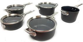 img 2 attached to Space-Saving 12-Piece Calphalon Premier Hard Anodized Cookware Set - Efficient and Convenient for Every Kitchen