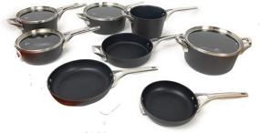 img 4 attached to Space-Saving 12-Piece Calphalon Premier Hard Anodized Cookware Set - Efficient and Convenient for Every Kitchen